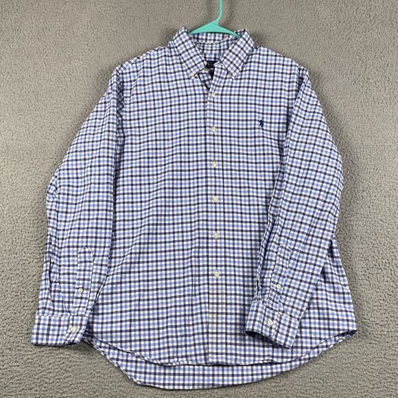 Ralph Lauren Shirt Men's Large Oxford Plaid Button Down Business Smart Causal - Picture 1 of 8